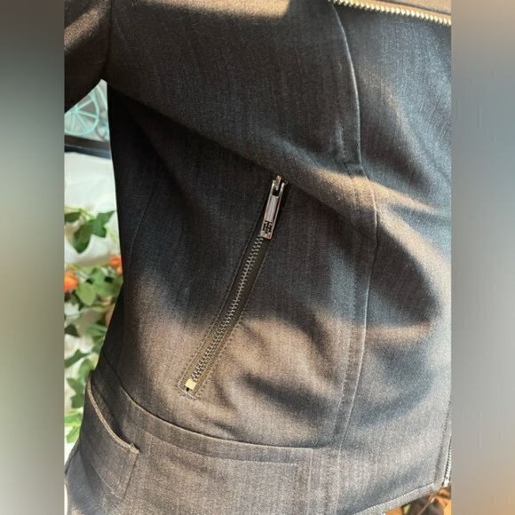 Tommy Hilfiger Moto Zip Blazer Jacket Denim Style Navy Blue Size Small RefY21 - Picture 7 of 9